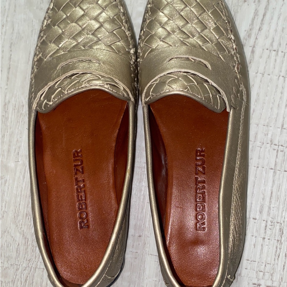 Robert Zur Gold Driving Loafers